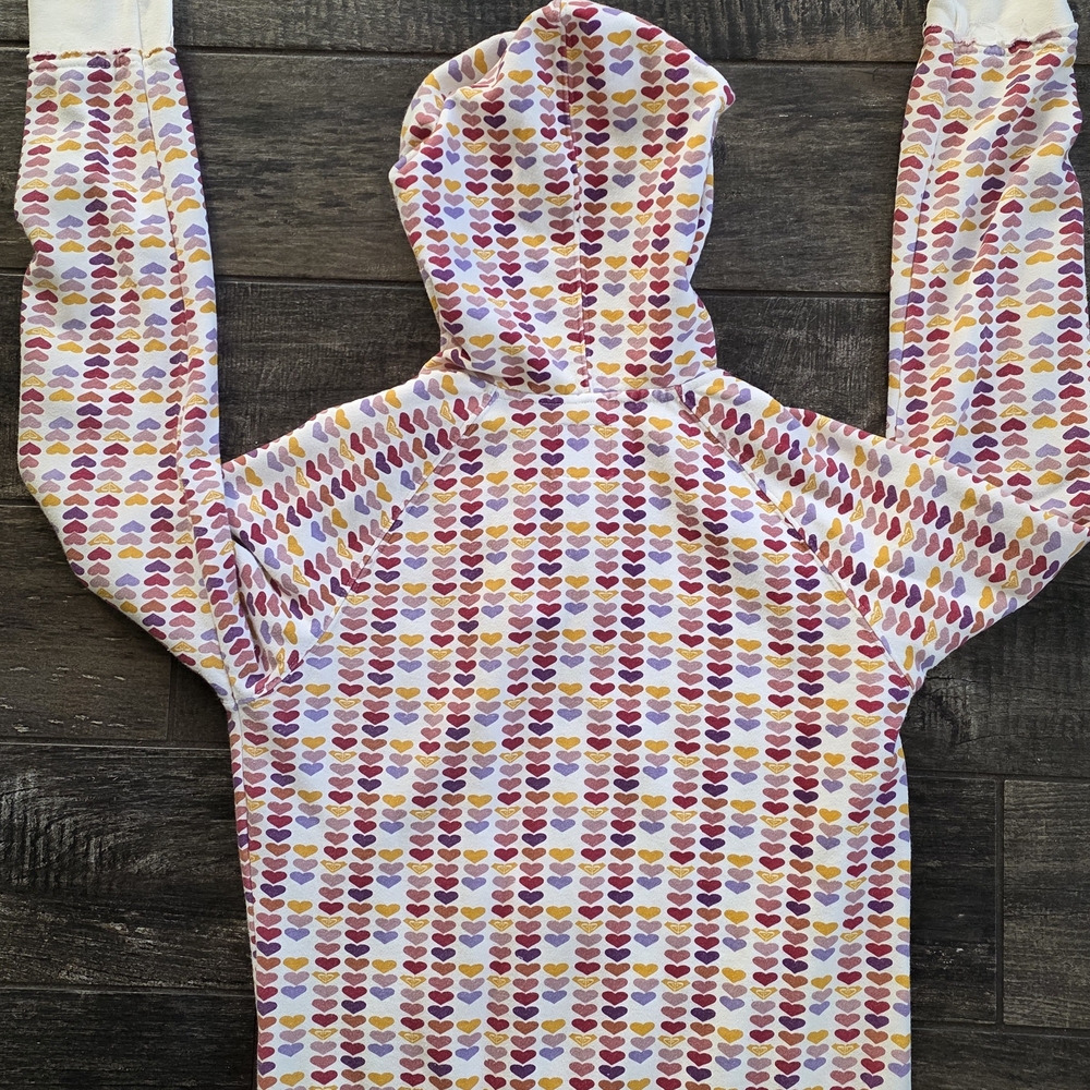 Roxy Multicolor Heart Zip Up Jacket Medium - image 6
